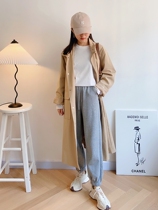 (Still-good Shop) white round collar t-shirt 150 small subwear for a 2021 autumn pure color loose undershirt