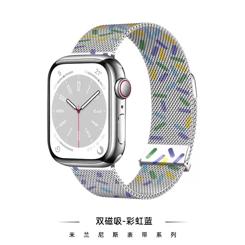 Подходящий ремешок для iwatch11, S9, Apple S10, часы S8, Миланский стиль, металлический, SE, умные часы