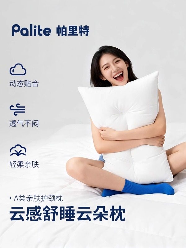 Palite Cloud Pillow, Cervical Spine Support Pillow, Sleep Aid, Student Dormitory, Hotel, Home Use Pillow Core, Pair Pack
