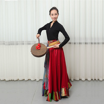 Ethnic dance items Props Adults Hide Y Nation Dance Drum Drum Hot Baldrum Bull Leather big drum Colorful Ploy-Sprouts Song Drum Fan