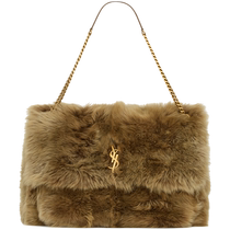 New product] YSL Saint Laurent womens red NIKI oversized fur handbag ysl bag