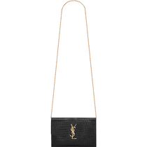 12 выпусков беспроцентная рассрочка] YSL Yves Saint Laurent Женская сумка через плечо UPTOWN черный кожаный кошелек с цепочкой и крокодиловым узором