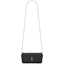 YSL Saint Laurent Womens GABY Small Black Quilted Leather Mobile Phone Bag Crossbody Bag