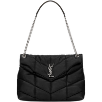 YSL Yves Saint Laurent Womens PUFFER Medium Black Quilted Nappa Leather Handbag