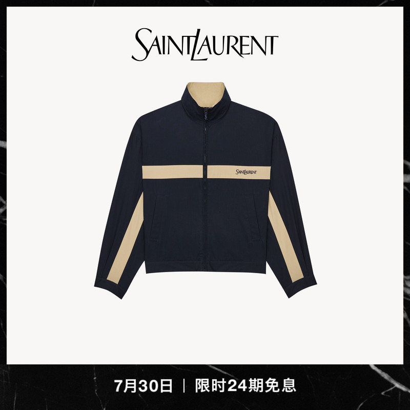 [24 Installments Interest-Free][New Product] Ysl/Saint Laurent Unisex Saint Laurent Cotton Canvas Jacket