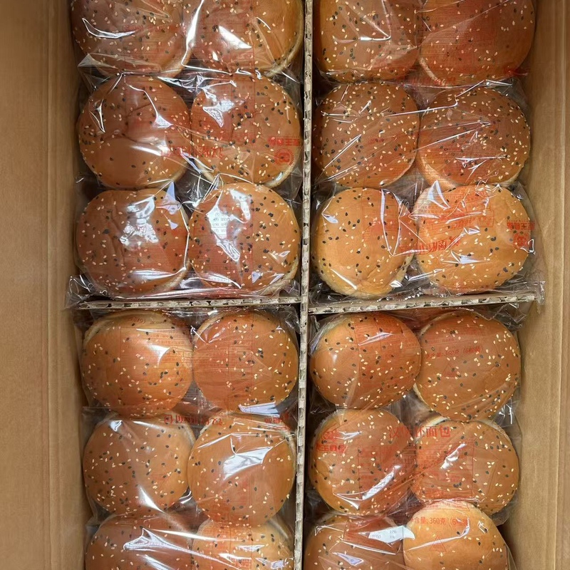Anyi Hamburger Buns, Black and White Sesame Hamburger Buns, Commercial Whole Box Wallace Special Hamburger Buns