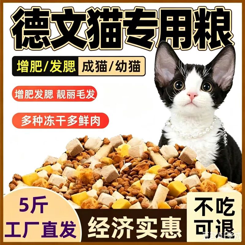 Freeze-Dried Cat Food Specifically for Devon Rex Cats, 5kg Packs, Suitable for Both Adult and Young Cats, Large Package for the Lactating Period, after Two Months of Full-Month Feeding Freeze-Dried Cat Food Specifically for Devon Rex Cats, 5kg Packs, Suitable for Both Adult and Young Cats, Large Package for the Lactating Period, after Two Months of Full-Month Feeding