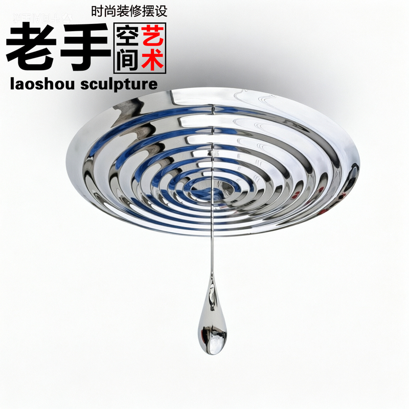 Hotel Lobby Hanging Water Drop Sculpture Mirror Decoration Commercial Center Model Room Ornament Installation Stainless Steel Hanging Decoration Hotel Lobby Hanging Water Drop Sculpture Mirror Decoration Commercial Center Model Room Ornament Installation Stainless Steel Hanging Decoration