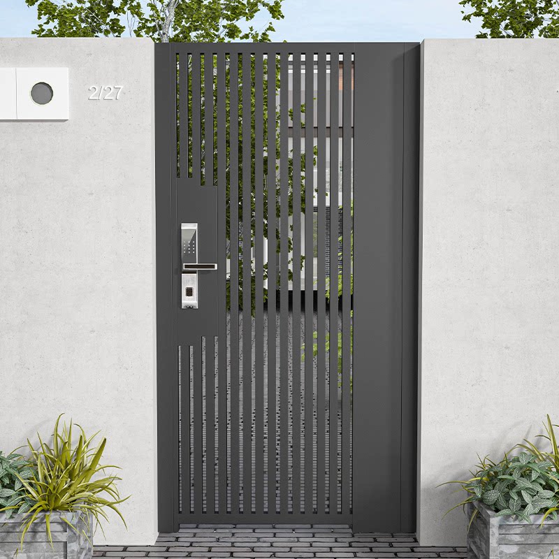 Wrought iron villa door gate courtyard door garden outdoor single and double open self-built house wall aluminum alloy gate