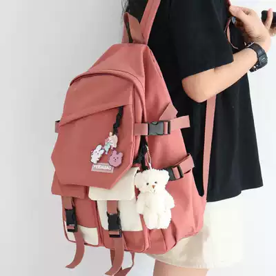 2021 new high school schoolbag female junior high school student Korean version of Harajuku ulzzang Primary School students shoulder bag ins female tide