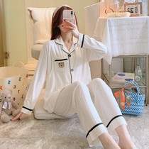Xinjiang Yuzu clothes pure cotton March 4 Spring and autumn maternity breast-feeding pregnant womans pyjamas and womens thin spring summer production