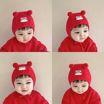 Xinjiang baby hat baby newborn protective ear warm super cute New Years New Years New Years red tiger