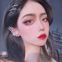 Pixie Ear Hanging Super Fairy Water Drilling Butterfly One-piece Earbone Clip Red Earthen Temperament Personality European And European Exaggerated Earrings