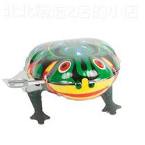 Green Iron Frog Nostalgic Leather Clockwork Toy Baby Upper Chain Iron 429 Leather Frog Classic Stall Toy