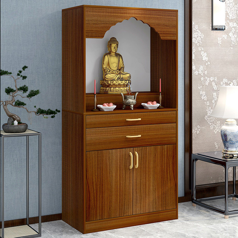 Financial and God Buddha's Buddhist niche for the home dedicated to the table The altar of the Buddha Terra-god-Terra-theystand Wall-mounted Treasure Chest Wall Wall-mounted Chaeosi Fuor Cabinet