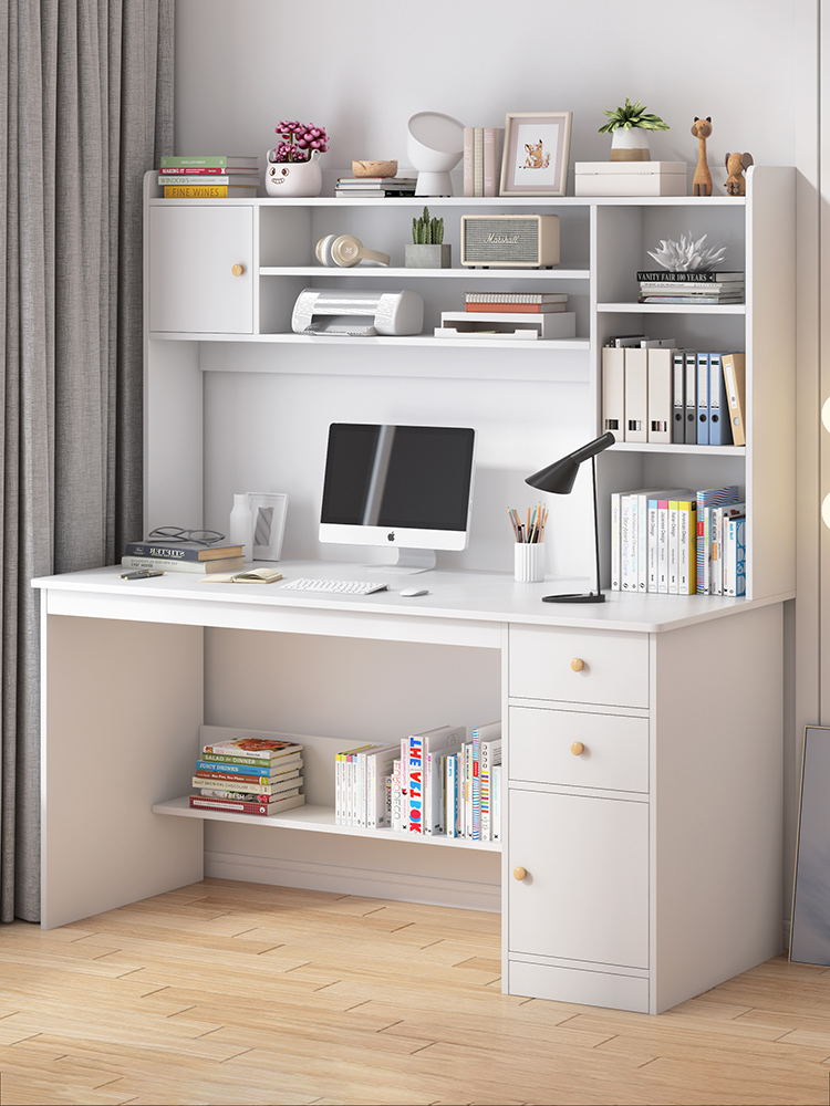 Computer Desk Desk Bookshelf Integrated Bedroom Minimis Home Simple Junior High School Student Writing Learning Small Family Type Table