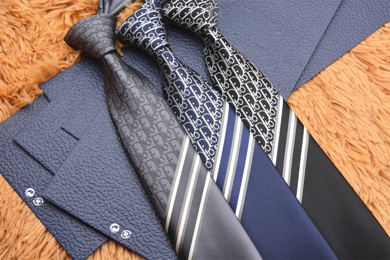 European and American Big-Name Brand New D-Brand Men's Silk Tie 7cm Business Casual Office Wedding Gift Gift Box Set