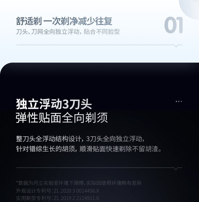 小米生态链 小适 F1 便携充电式三刀一体 电动剃须刀 图6