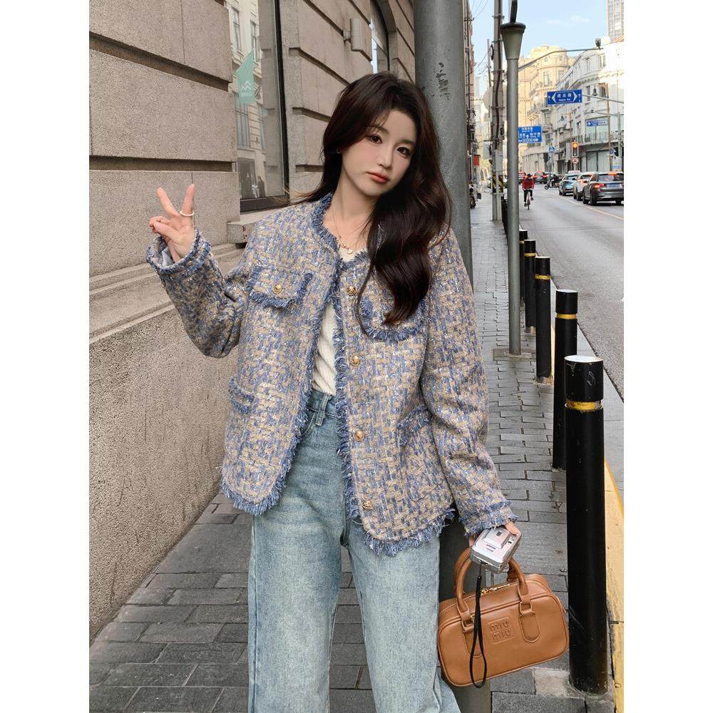 潮牌2025秋冬新款小香风外套女短款时尚风法式气质名媛设计感上衣