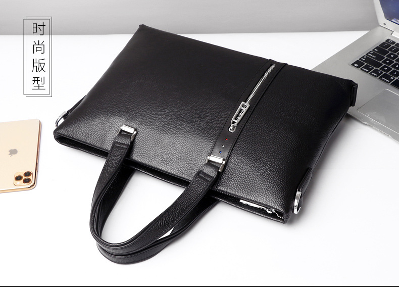 Handbag Male Oblique Satchel Shoulder Genuine Leather Bull Peel and American Tide Youth Large Capacity Office Business Casual Computer Light Extravagant-Taobao