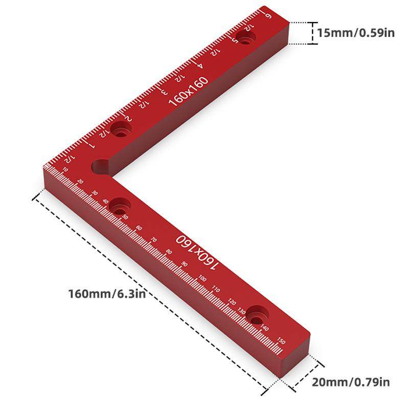 木工拼板固定直角尺木工直角尺L尺铝合金直角定位尺木工工具1MM