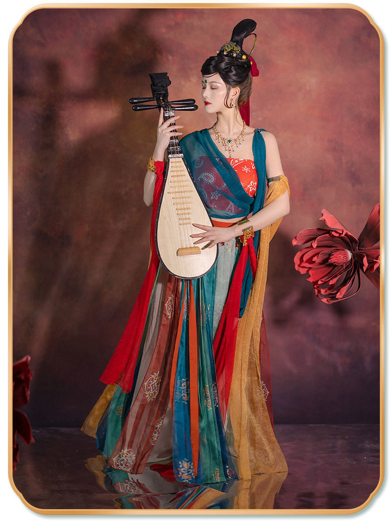 敦煌飞天舞蹈服装西域舞姬古典超仙演出服成人女异域风情套装写真-阿里巴巴