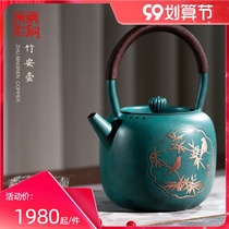 Zhu Bingren copper household cooking teapot tea kettle small teapot portable single pot bamboo pot