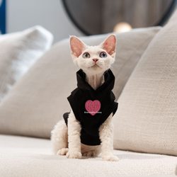 Autumn and Winter Warm Simple Vest Sweatshirt Hoodie Hairless Cat Pet Clothes Sphynx Cat Devon Cat