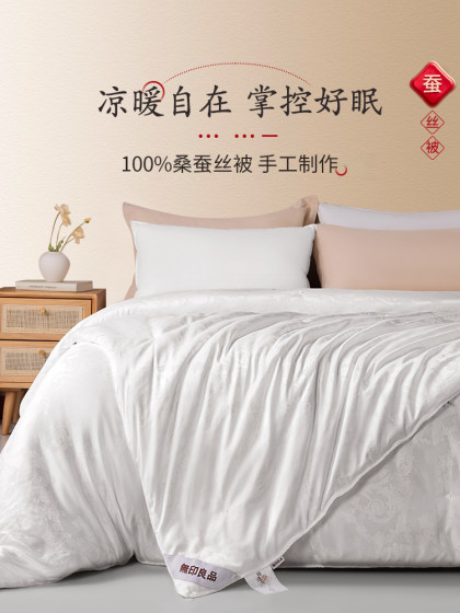 Muji Mulberry Silk Quilt, Winter Quilt, Silk Cotton Quilt Core, Thickened for Warmth in Spring, Autumn, and Winter, Suitable for All Seasons