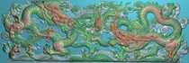 Scanned image of exquisite carving embossed real dragon hoarding auspicious clouds drawer flower board dragon double dragon playing with beads double dragon KHT14K