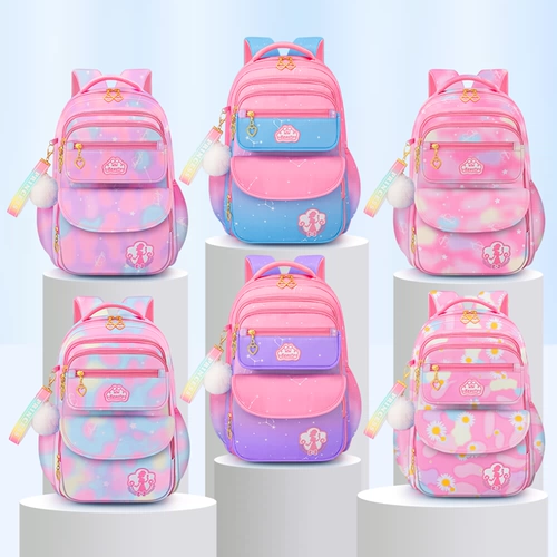 Школьные сумки для девочек для учащихся начальных классов, от трех до шести детей, девочек первого класса, ультра-освещенного детского сада, от четырех до удвоенных плеч 2025 Новая модель