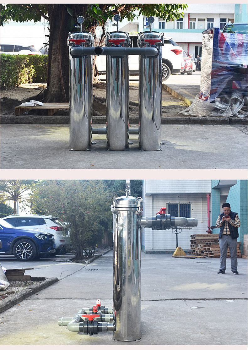 Оборудование для фильтрации 304不锈钢双联过滤器食品饮料牛奶固液分离过滤机并联袋式过滤器