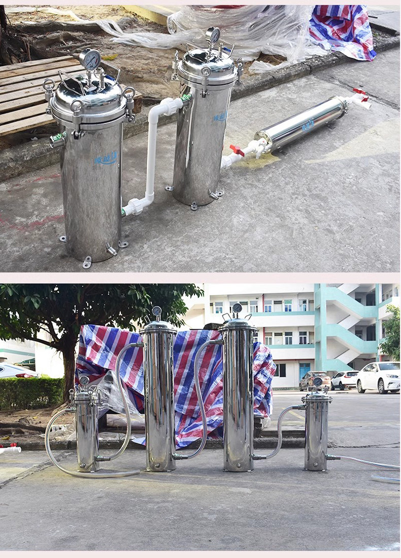 Оборудование для фильтрации 304不锈钢双联过滤器食品饮料牛奶固液分离过滤机并联袋式过滤器