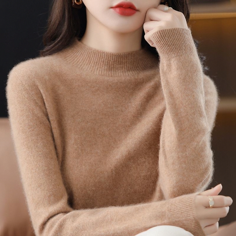 Winter Women's New Fashion High-End Stylish Tops, Thick Long-Sleeve Loose Base Shirts, Solid Color Sweaters, Trendy Tops Winter Women's New Fashion High-End Stylish Tops, Thick Long-Sleeve Loose Base Shirts, Solid Color Sweaters, Trendy Tops