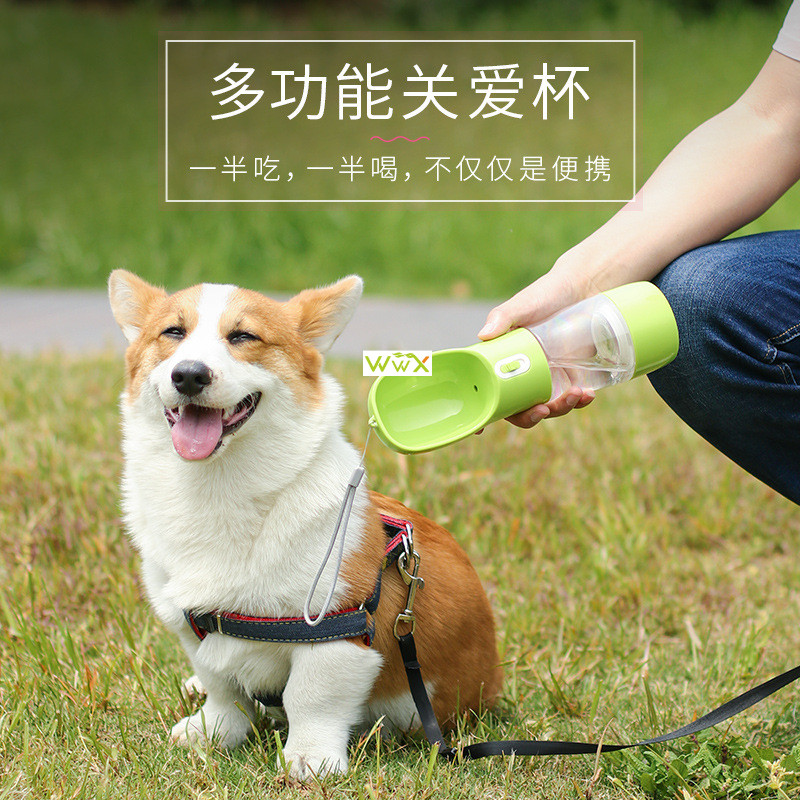 Pet Dog Water Bottle Multifunction Food Feeder Drinking