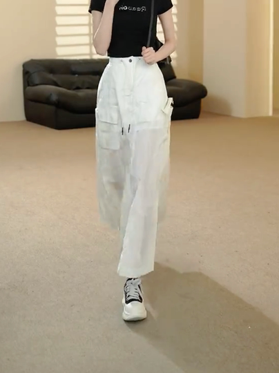 Summer New Style Age-Reducing Fresh White Workwear Skirt for Women 2025 Fashionable Design Slit High-Waisted Skirt