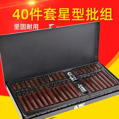 40-piece star batch set Allen wrench set combination auto repair tool spline flower type twelve plum blossom batch head