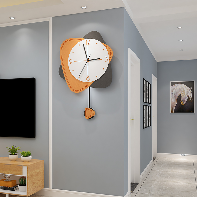 Modern simple bell watch light luxury high-end minimalist living room wall clock artist with stylish decorative clock atmosphere mute