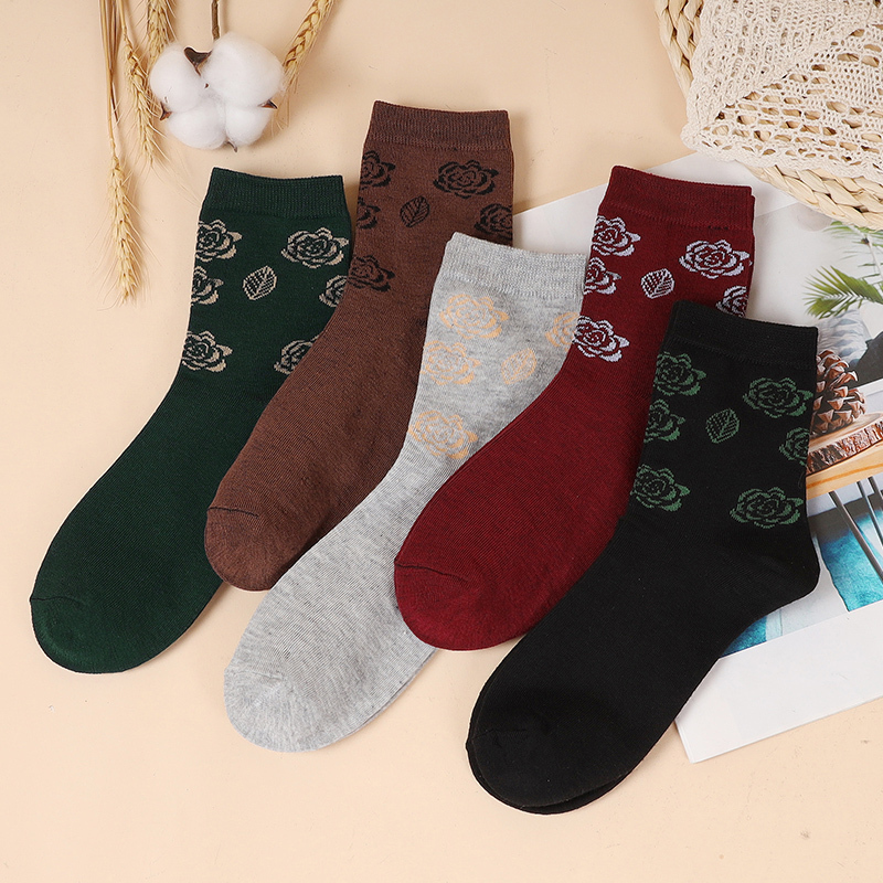 10 Pairs of Mother's Socks, Women's Spring and Autumn Cotton Socks, Mid-Calf Socks, Elderly Grandma Socks, Odor-Resistant, Wear-Resistant, All-Season Mid-Waist Women's Socks