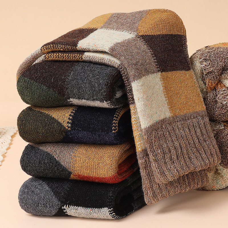 Women's High-Tube Thick Warm Cotton Socks, Plush Socks, Autumn and Winter Japanese Style, Retro Versatile British Style Men's Long Socks