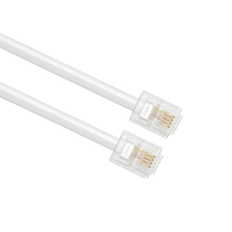 KuBike 10 meters white pure copper 4-core multi-strand 6P4C voice jumper landline phone line with crystal head