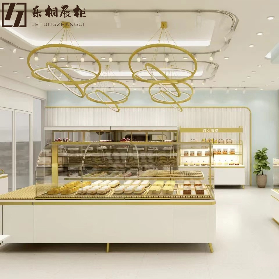 Bread island cabinet side cabinet cake storefront display cabinet model cabinet solid wood glass multi-layer commercial shelf baking