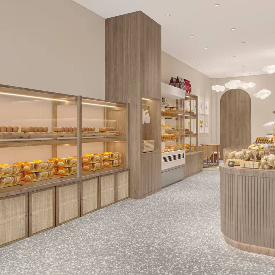 Japanese bread cabinet bread display cabinet bread rack Nakajima cabinet cake shop bread glass commercial side cabinet customization - Taobao