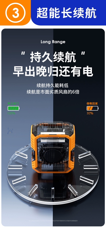Quạt gắn thắt lưng di động thư mục di động thư mục làm mát thắt lưng phòng hiện vật làm việc ở nhiệt độ cao ngoài trời thợ hàn trang web sạc quạt nhỏ mùa hè treo đai thắt lưng nhà bếp điện lạnh điều hòa không khí có thể mặc quần áo quạt gắn áo