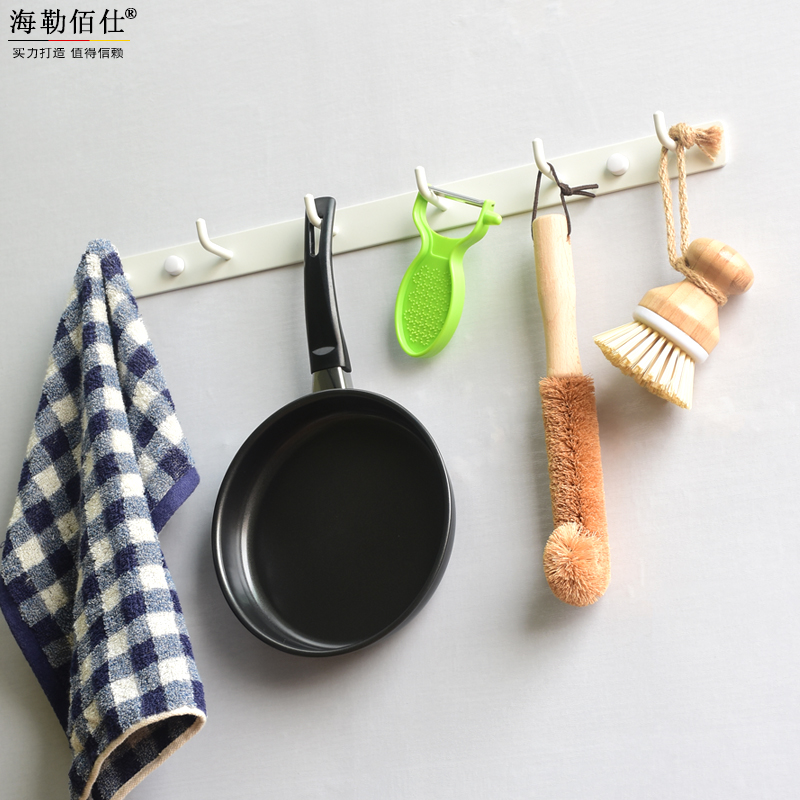 Punch-free stainless steel hook strong glue kitchen special wall wall hanging load-bearing door without trace metal hook