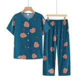 Кардиган для пожилых людей, летняя одежда, комплект для матери, для среднего возраста, короткий рукав