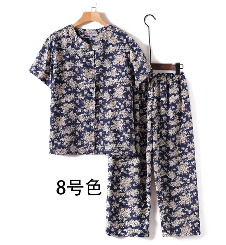 Летняя одежда для матери, комплект для пожилых людей, футболка, для среднего возраста, короткий рукав