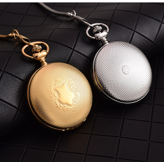 上海钻石牌怀表男款全自动机械手表复古学生翻盖大数字男女夜光表