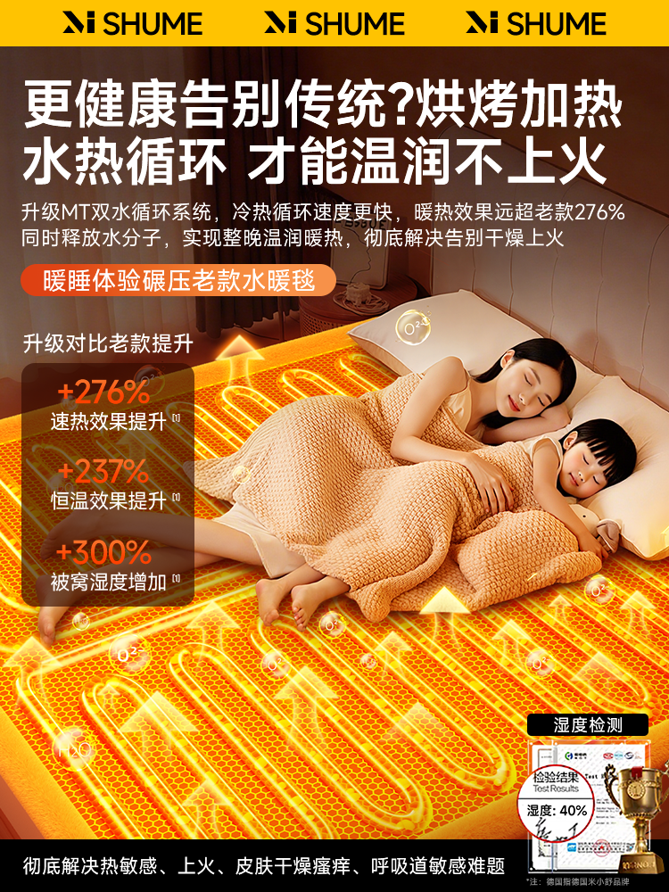 Water-Heated Electric Blanket for Two People, Official Genuine Product, Electric Mattress for Single Person Dormitory, Water Circulation, New Model, Temperature-Adjustable, Household Water-Heated Blanket