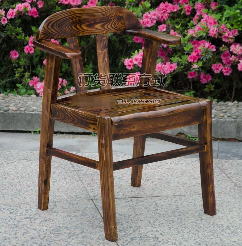 Solid Wood Dining Chair Carbonated Chair Outdoor Armchair Retro Chair